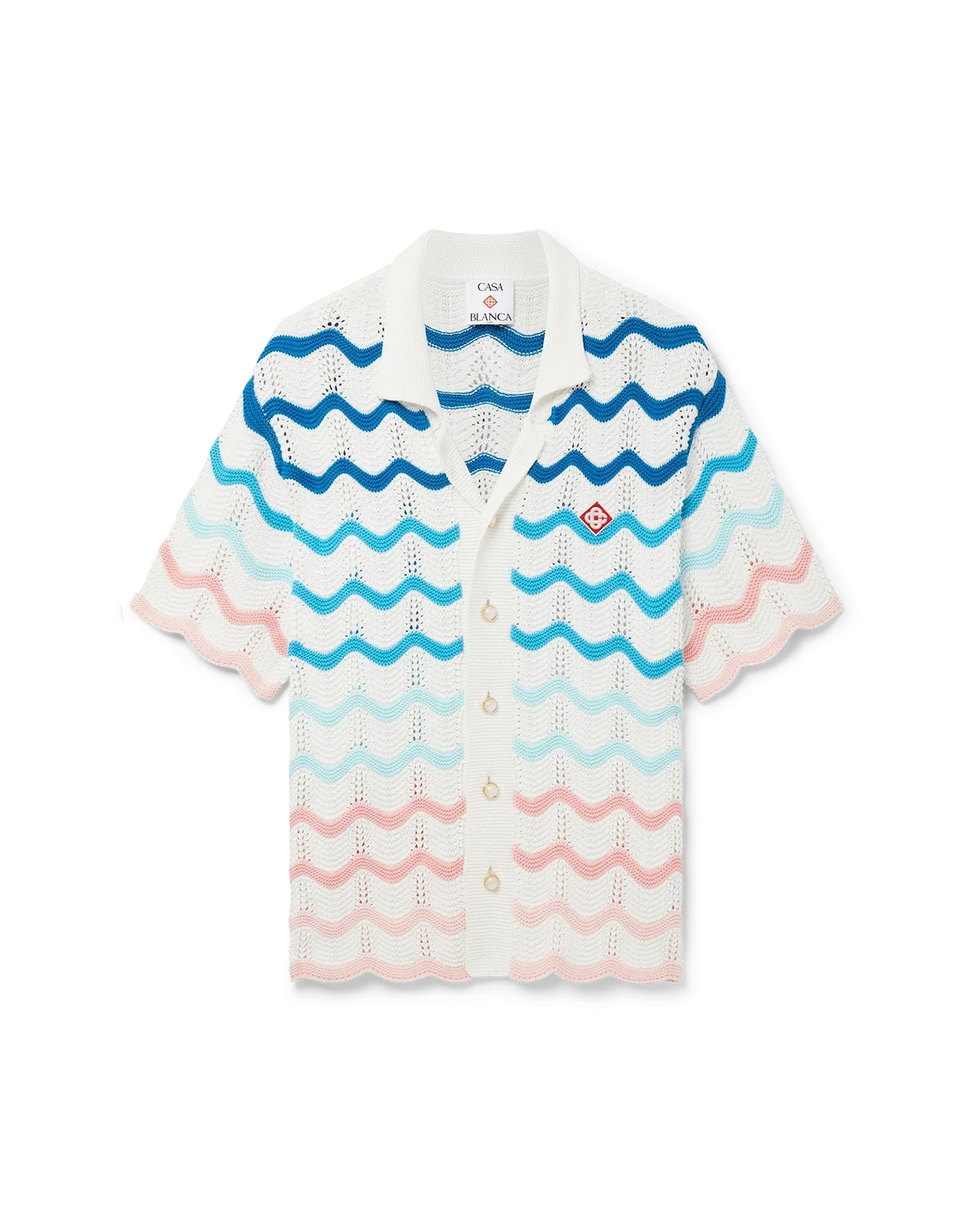 Chemise au crochet à manches courtes Gradient Wave
