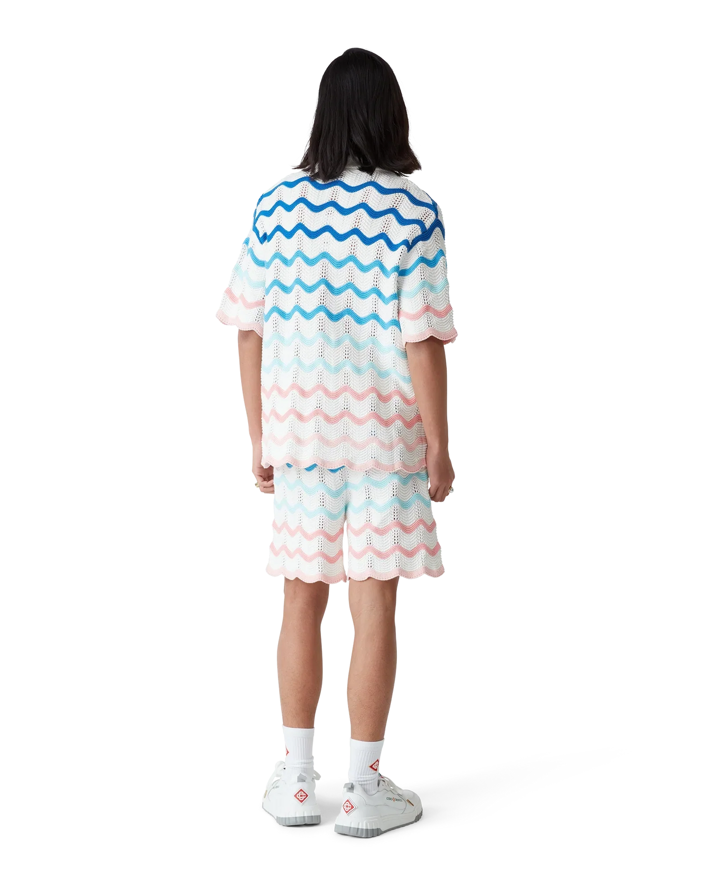 Chemise au crochet à manches courtes Gradient Wave