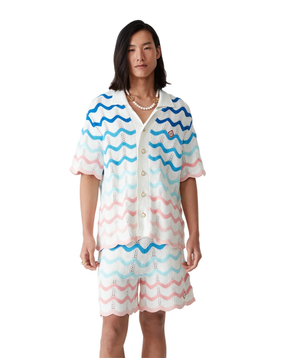Chemise au crochet à manches courtes Gradient Wave
