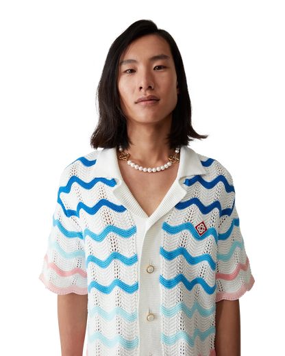 Chemise au crochet à manches courtes Gradient Wave