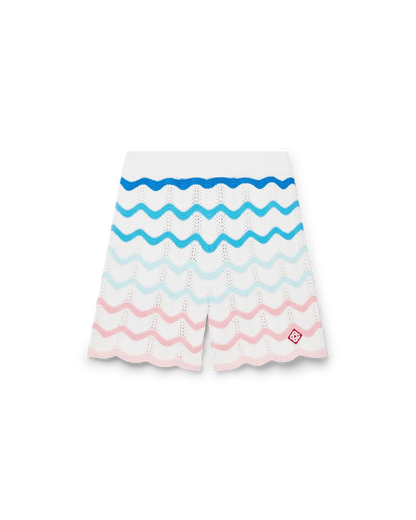 Shorts de bain en crochet à motif ondulé