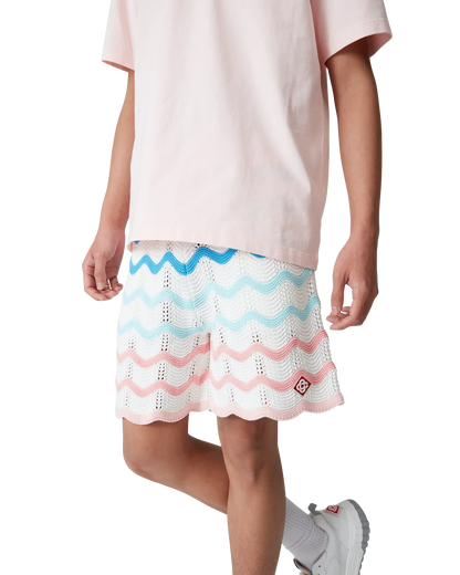 Shorts de bain en crochet à motif ondulé