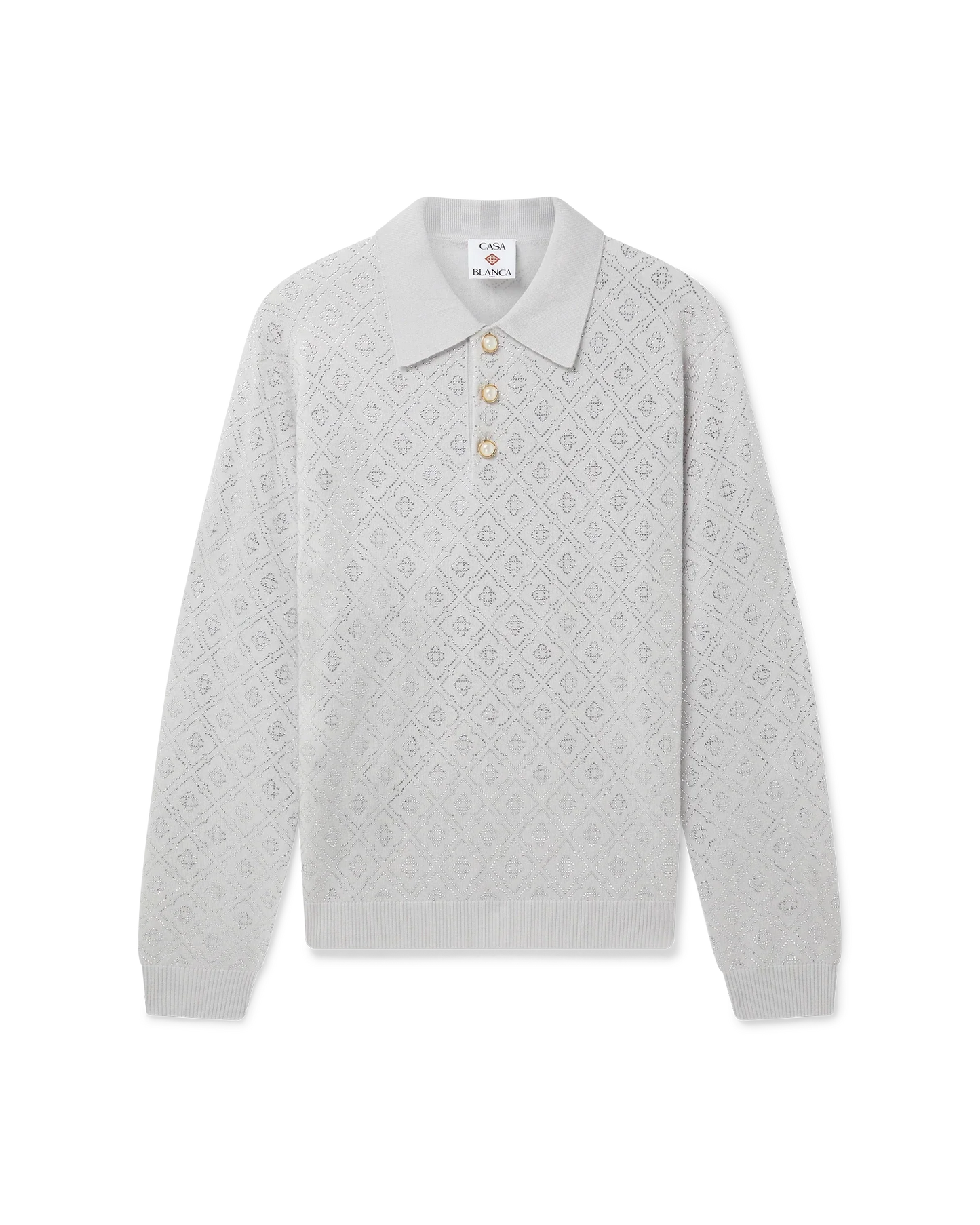 Polo en maille à monogramme orné de cristaux
