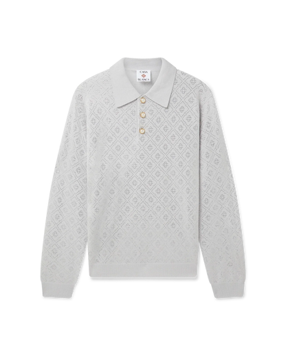 Polo en maille à monogramme orné de cristaux