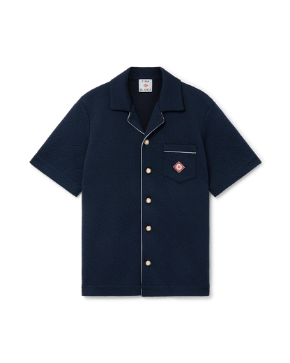 Chemise Jacquard Monogramme Manches Courtes