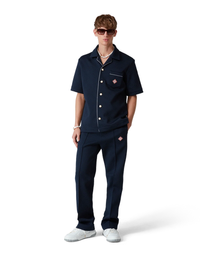 Chemise Jacquard Monogramme Manches Courtes