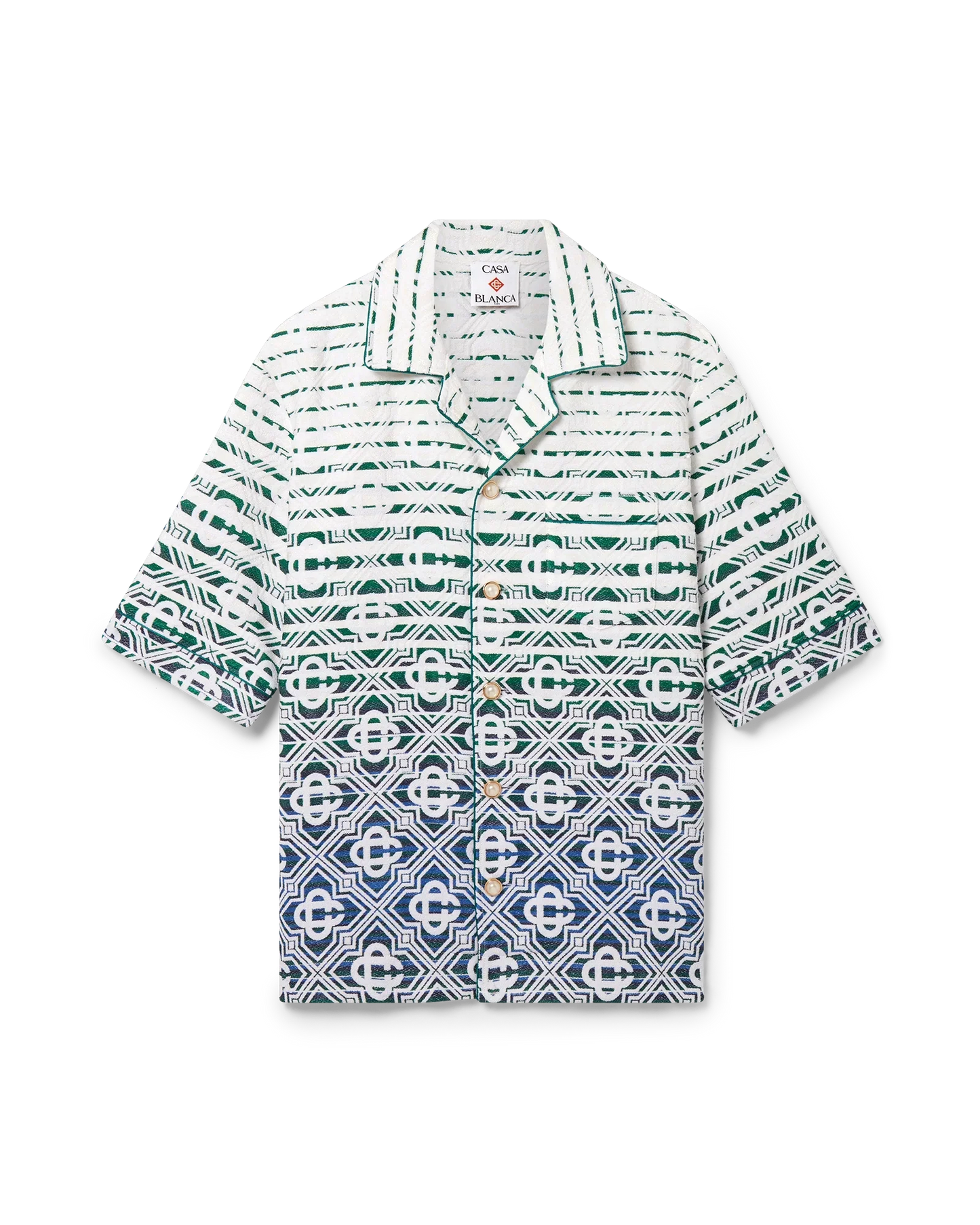 Chemise à manches courtes en tissu éponge dégradé monogrammé