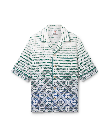 Chemise à manches courtes en tissu éponge dégradé monogrammé