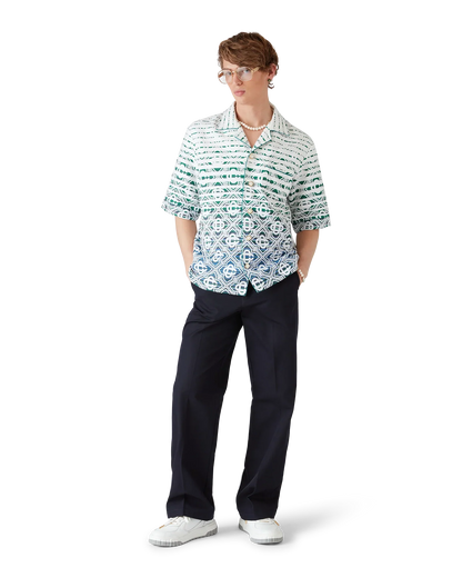 Chemise à manches courtes en tissu éponge dégradé monogrammé