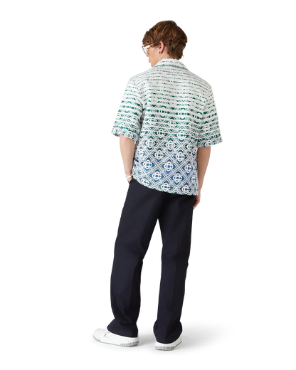 Chemise à manches courtes en tissu éponge dégradé monogrammé