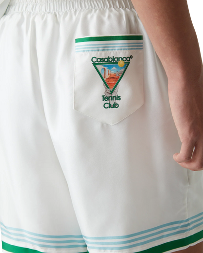 Shorts en soie emblématiques du tennis métaphysique