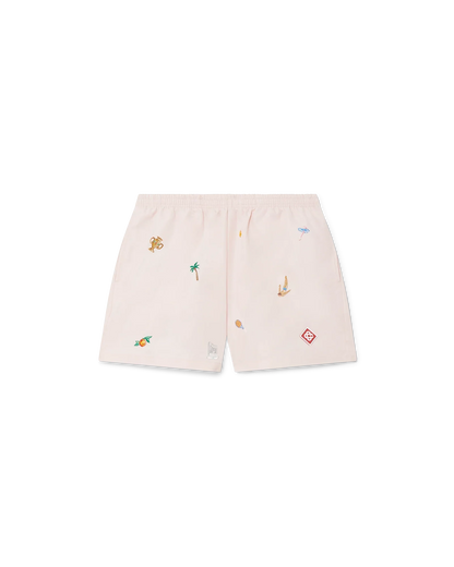 Short de bain avec motif brodé