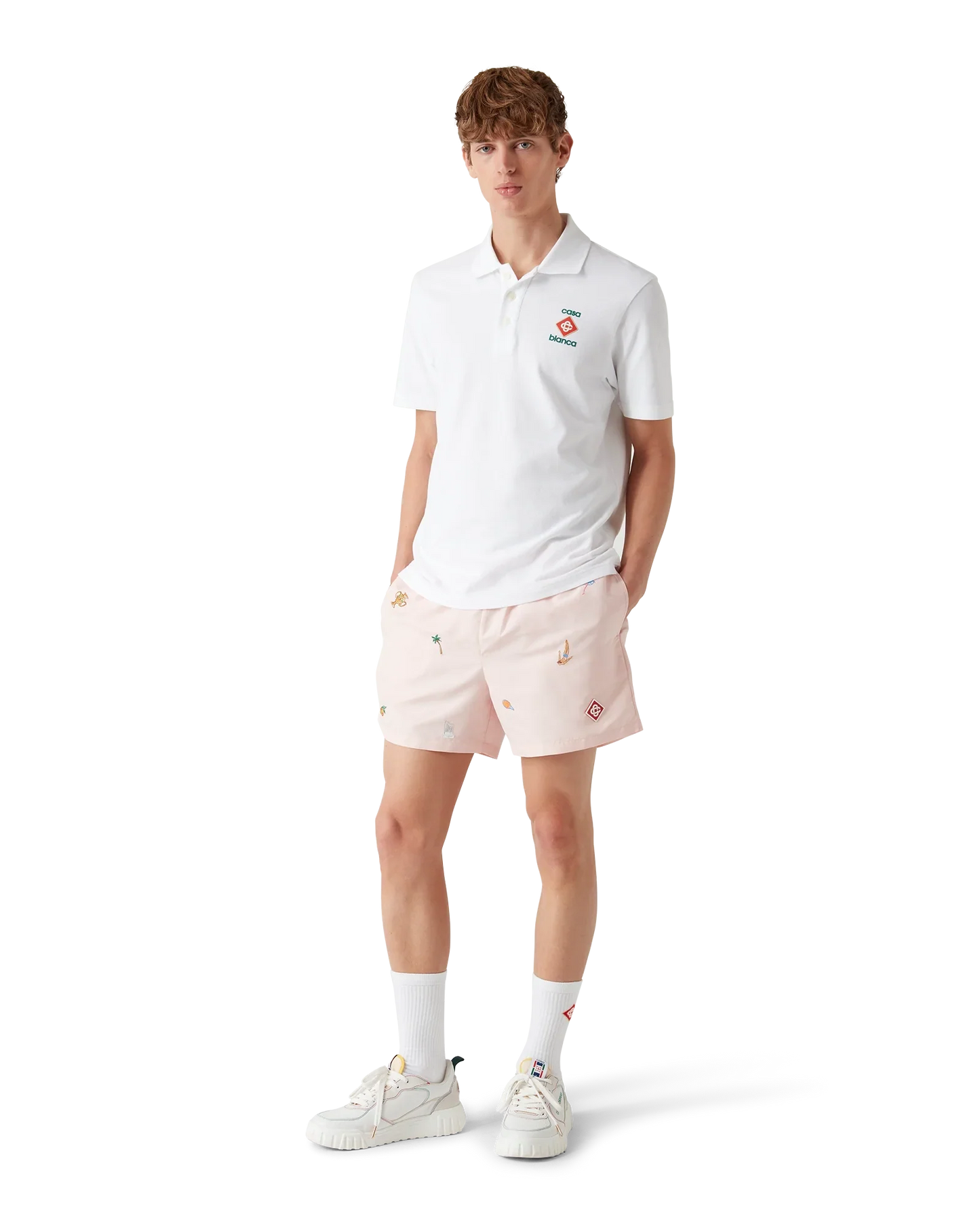 Short de bain avec motif brodé
