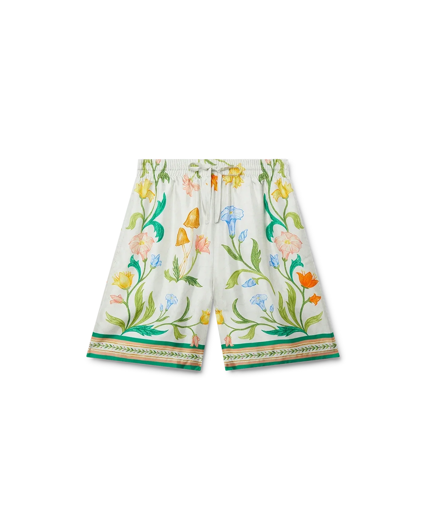 L'Arche Fleurie Silk Shorts