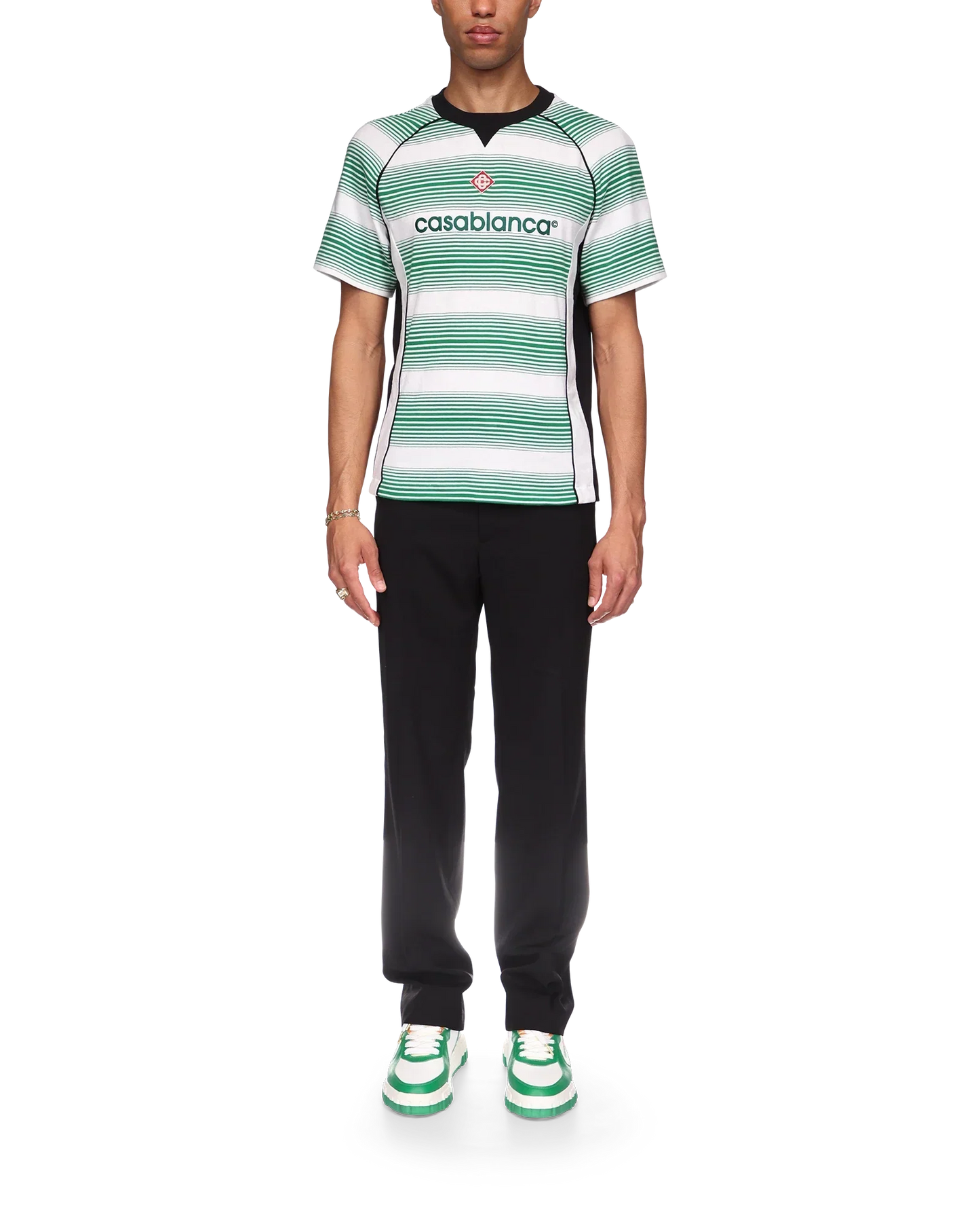 T-shirt à manches courtes et empiècements rayés dégradés