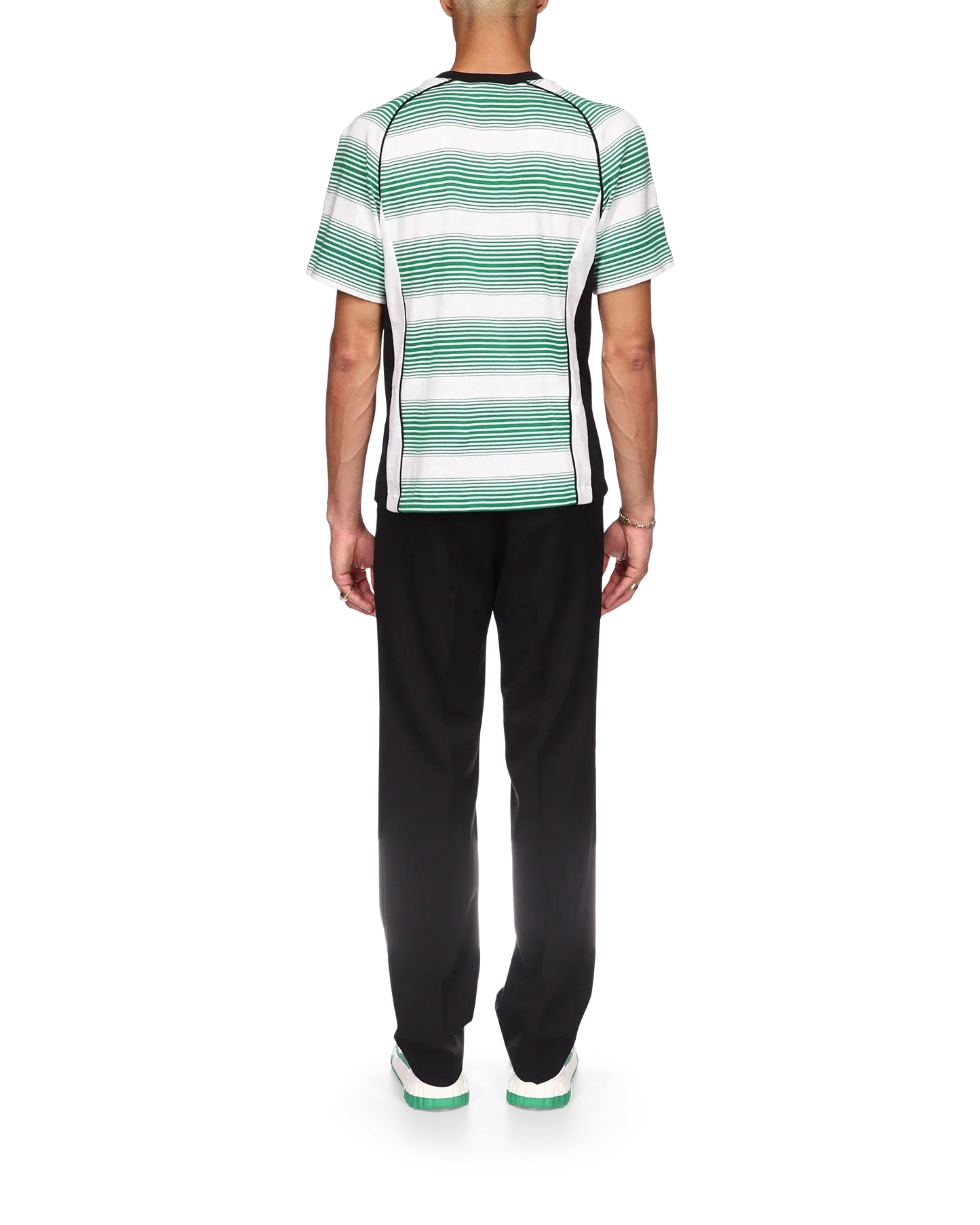 T-shirt à manches courtes et empiècements rayés dégradés