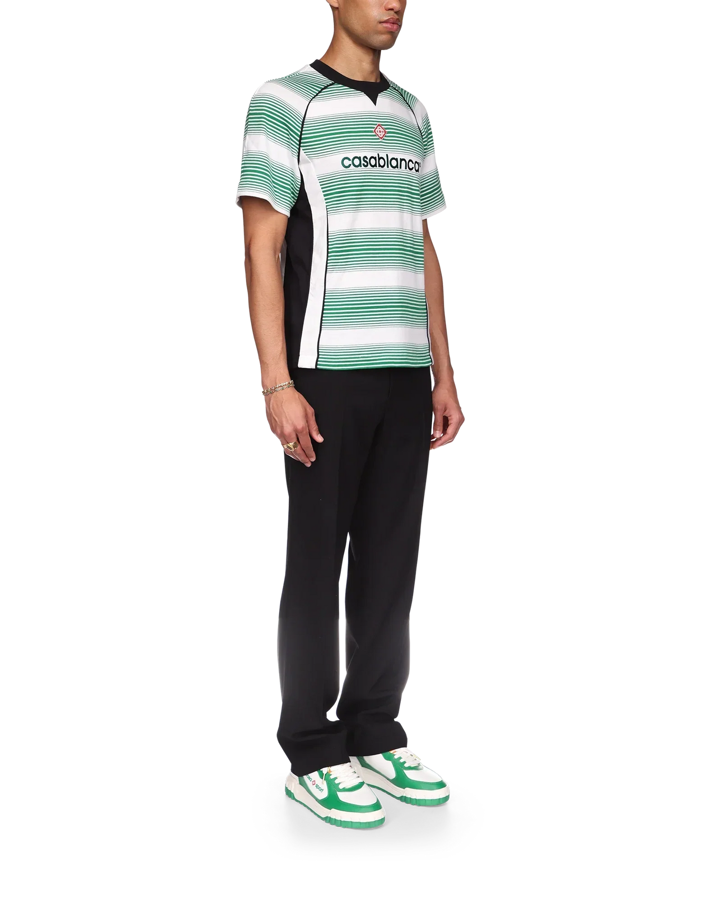 T-shirt à manches courtes et empiècements rayés dégradés