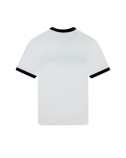 T-shirt à manches courtes à rayures dégradées et liseré contrastant