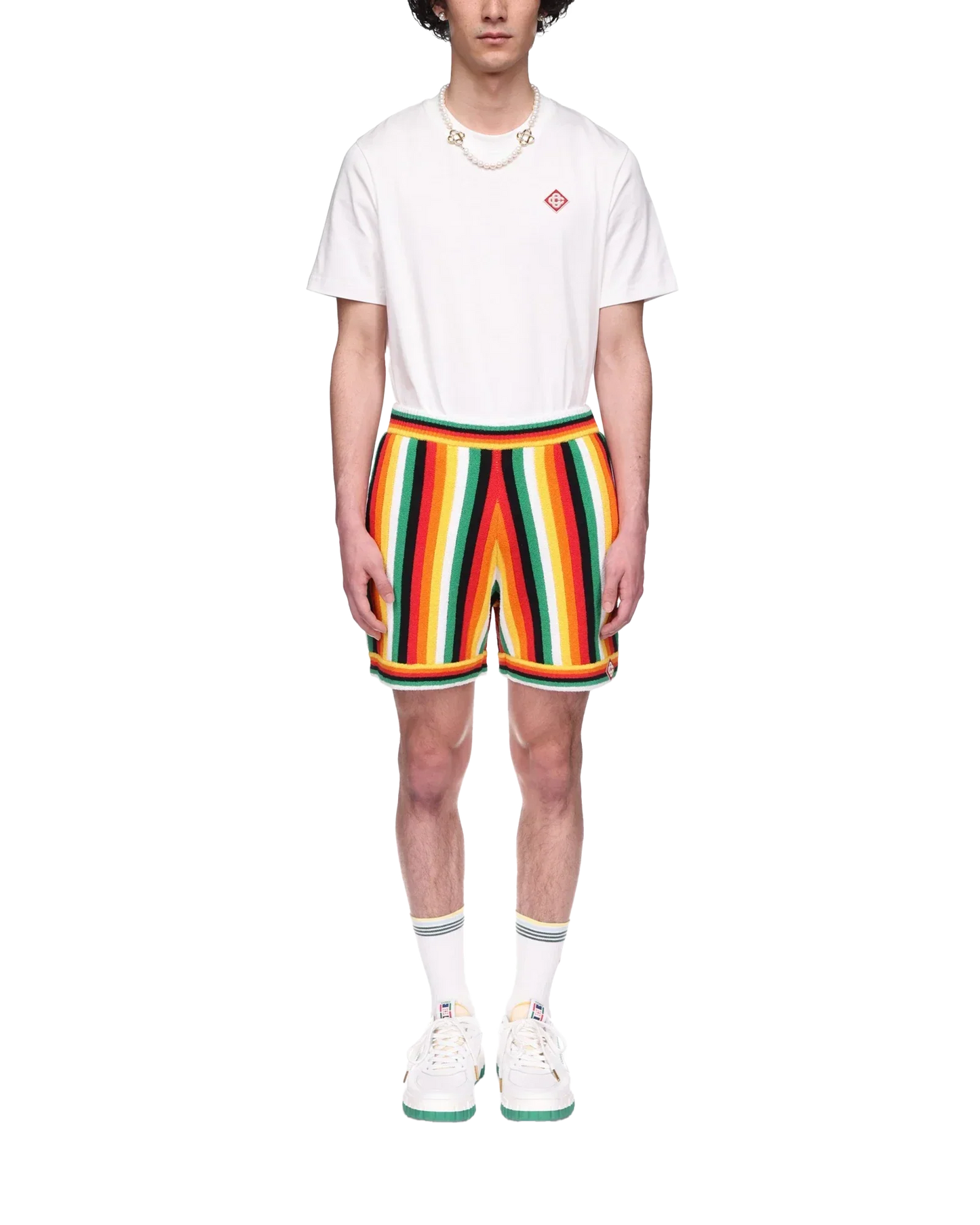 Shorts éponges rayés
