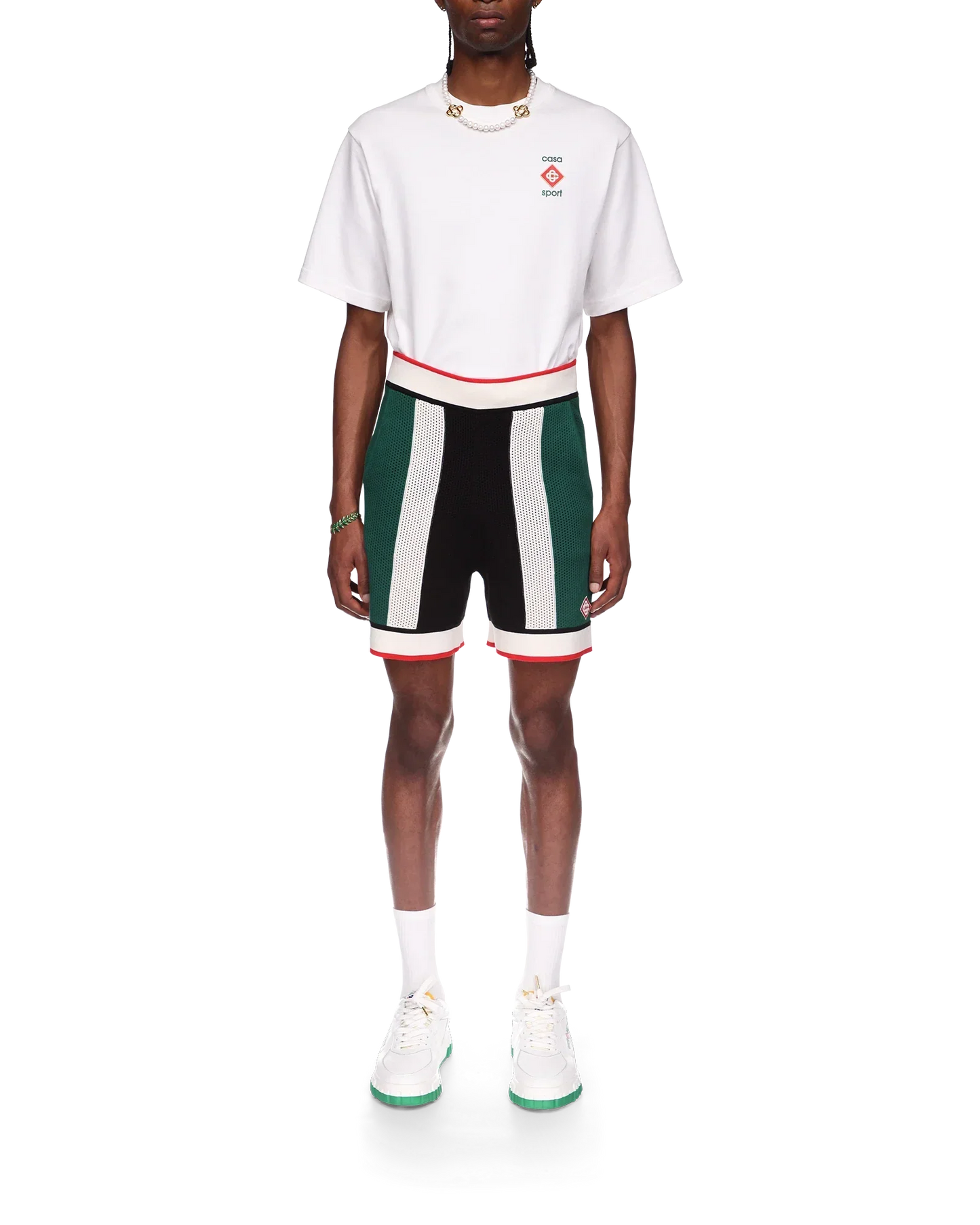 Shorts rayés en maille