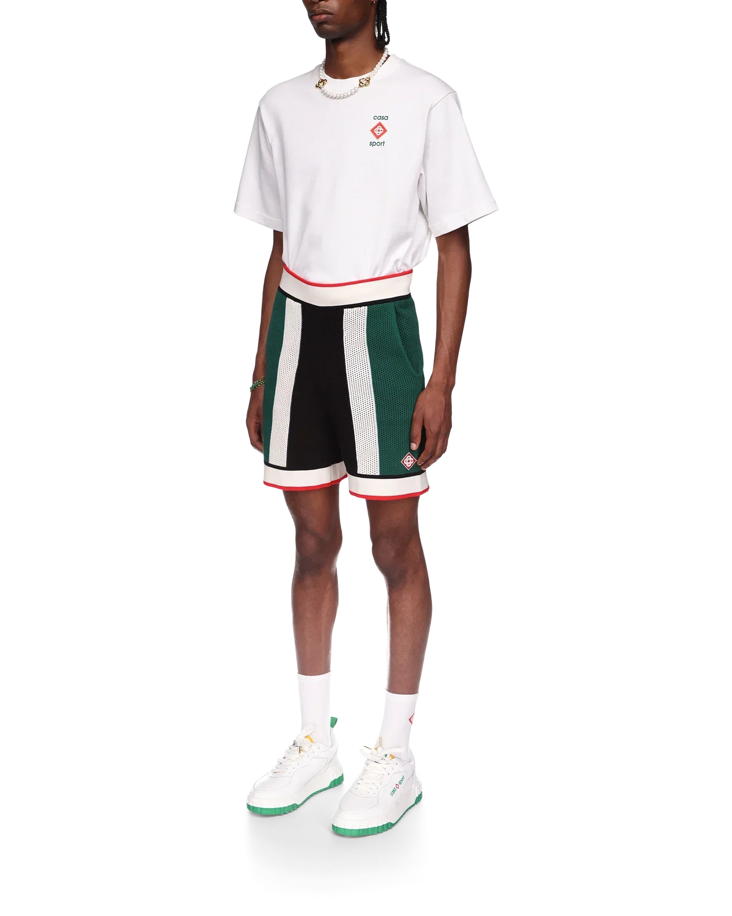Shorts rayés en maille