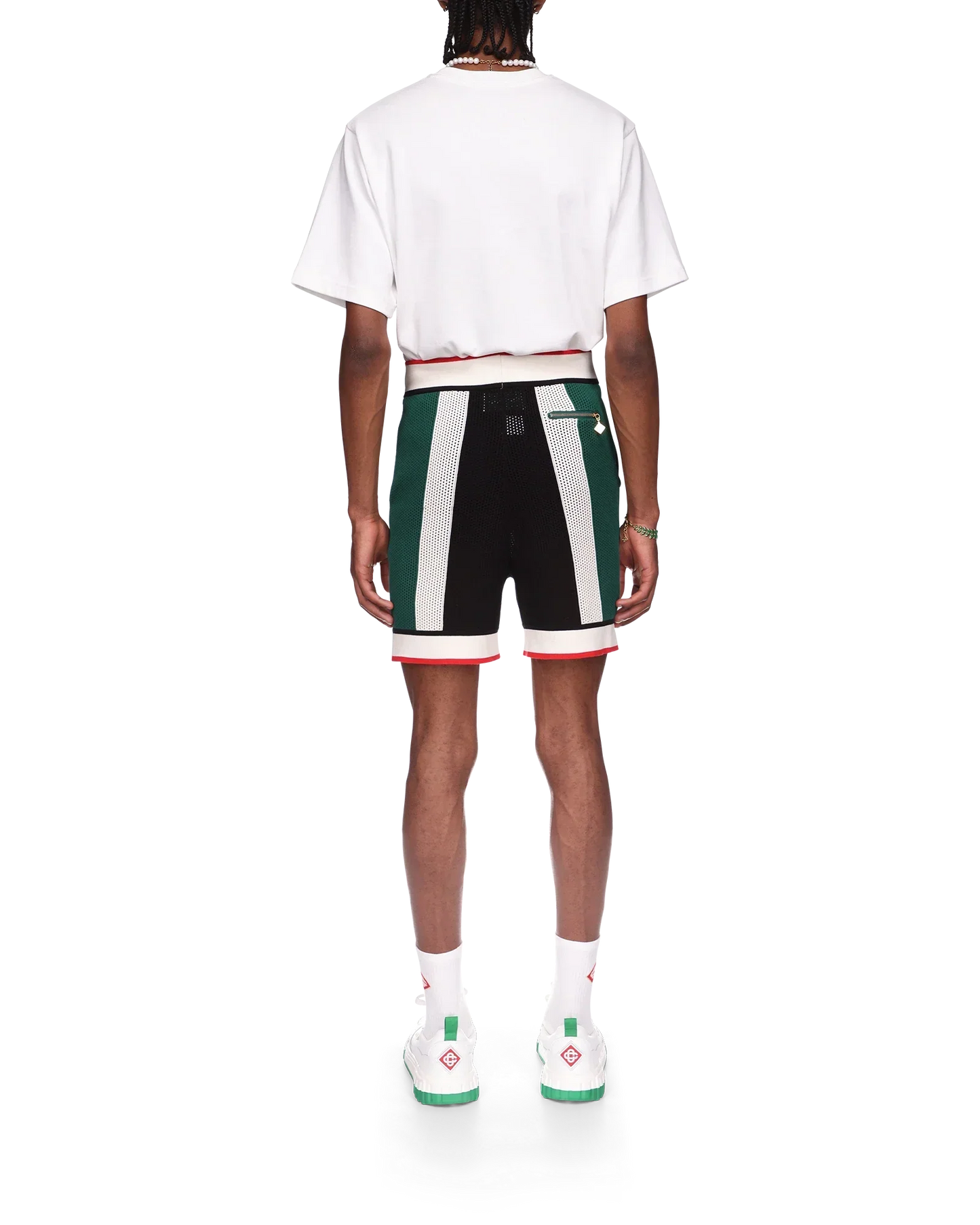 Shorts rayés en maille