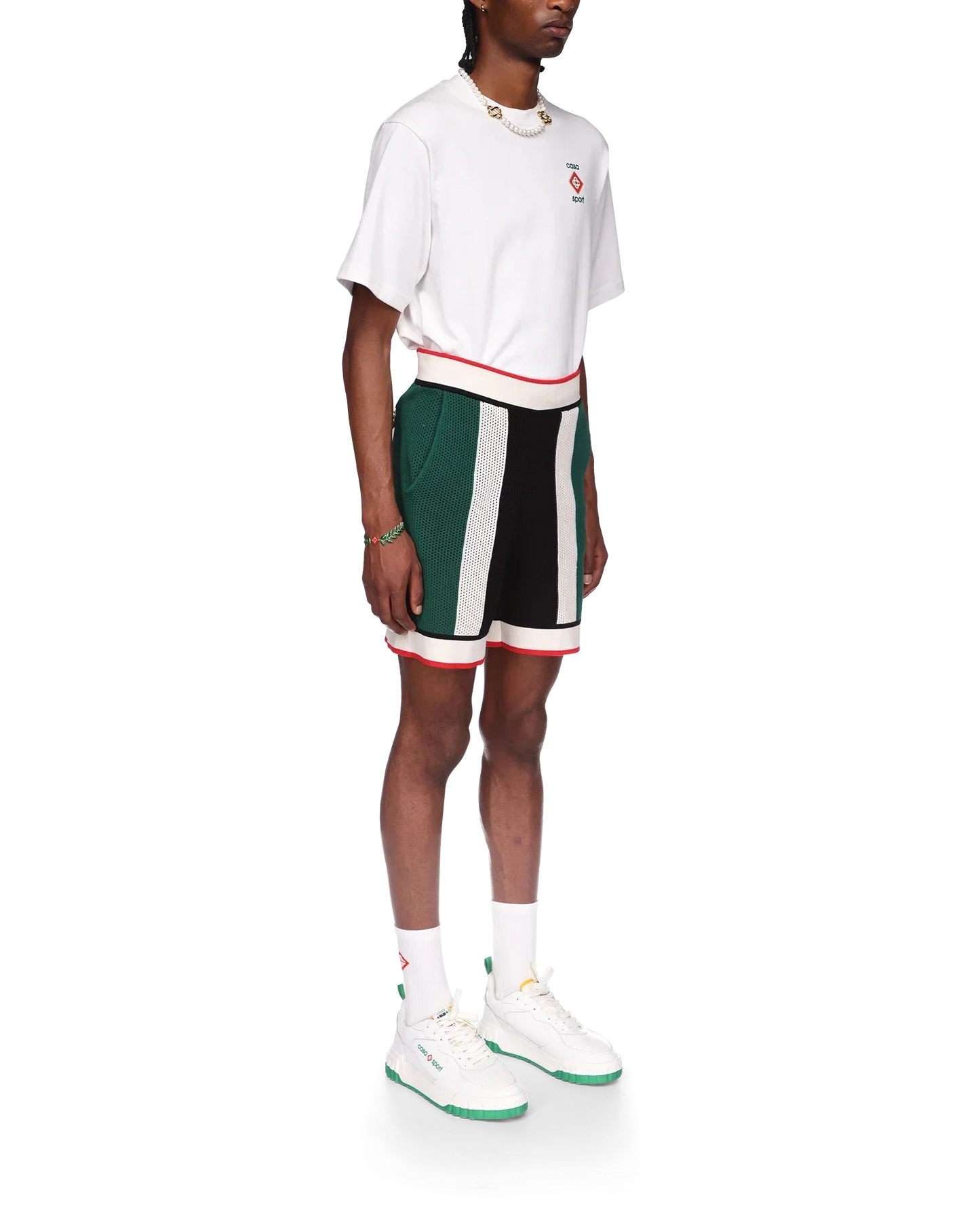 Shorts rayés en maille