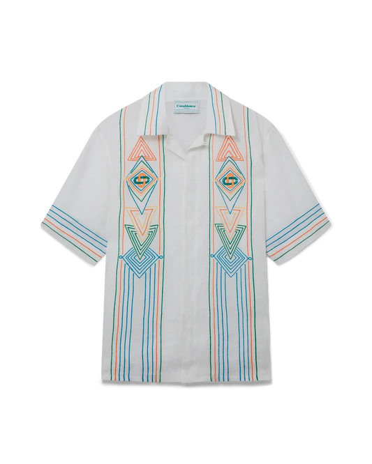 Le Fil De La Musique Short Sleeve Linen Shirt