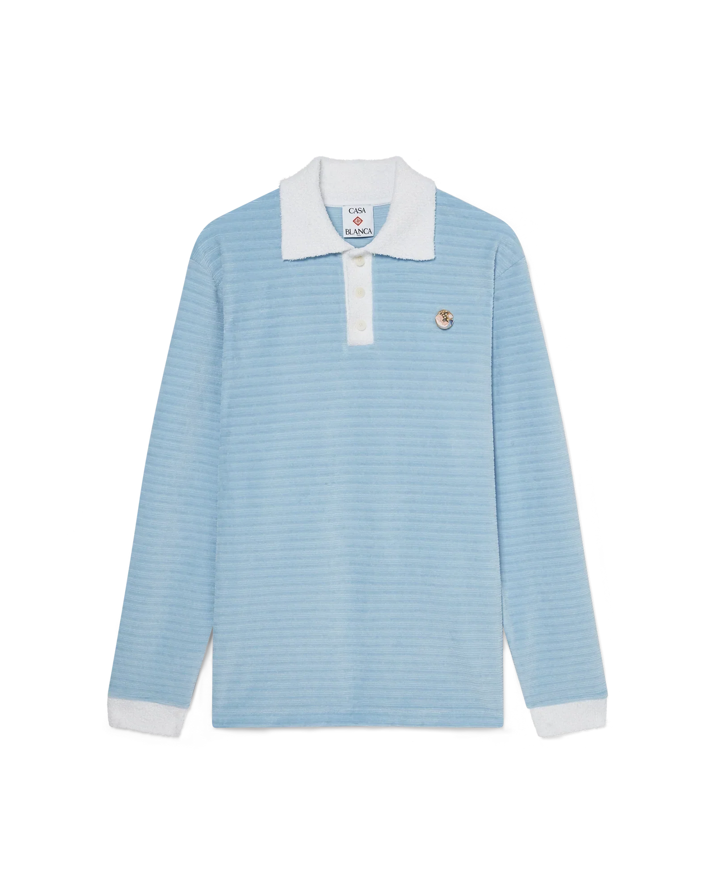 Polo en velours à rayures