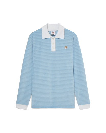 Polo en velours à rayures