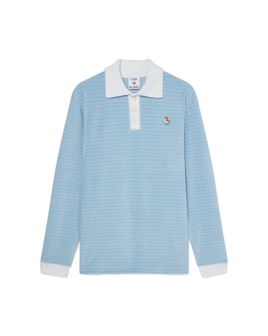 Velour Stripe Polo Shirt