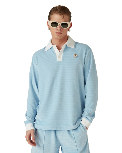Polo en velours à rayures
