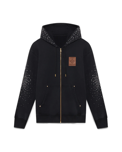 Sweat à capuche zippé La Prémonition orné de cristaux