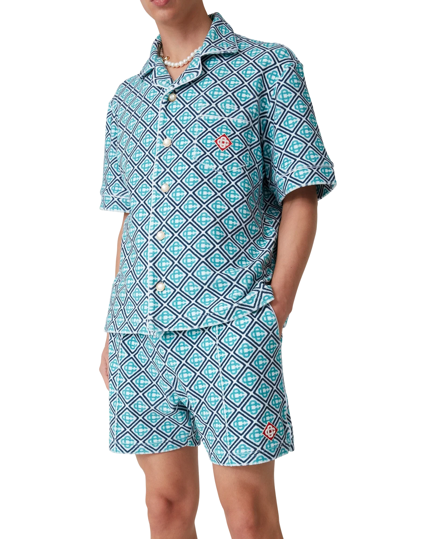 Shorts en tissu éponge monogrammé
