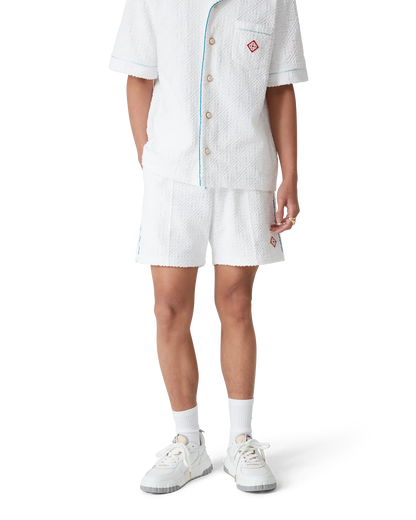Short de tennis en tissu éponge rayé