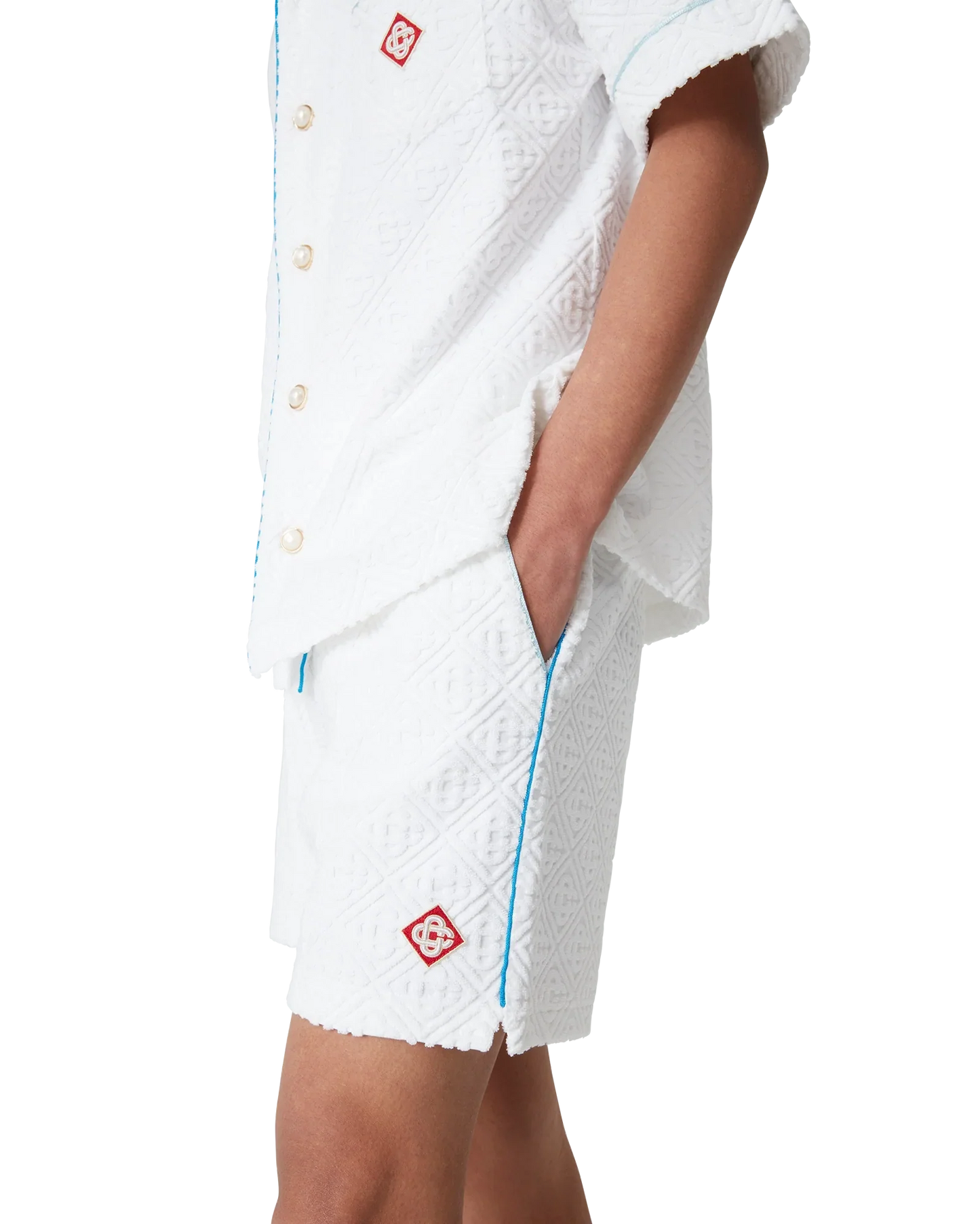 Short de tennis en tissu éponge rayé