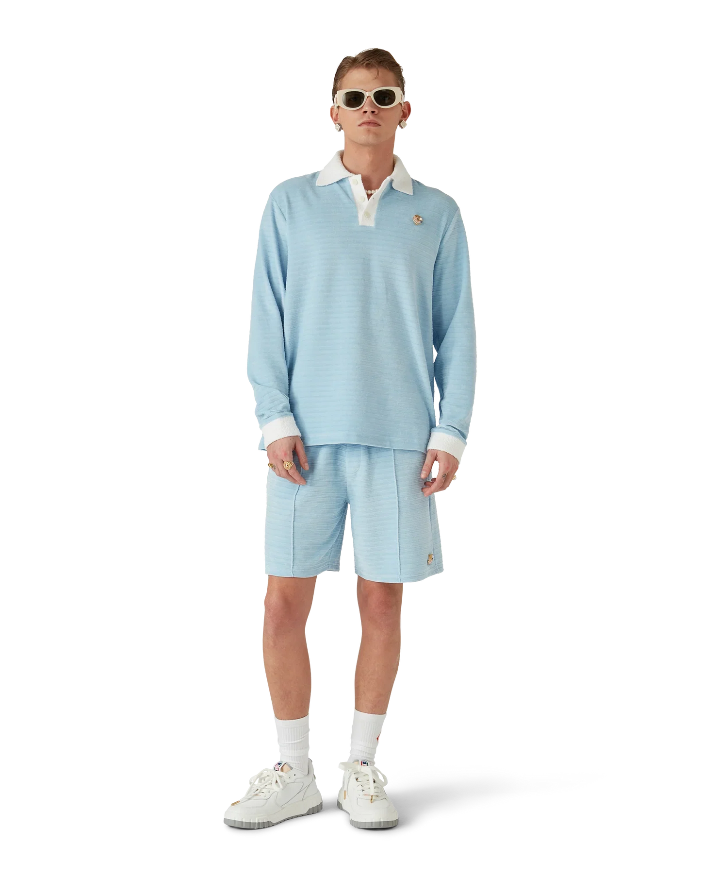 Shorts rayés en velours