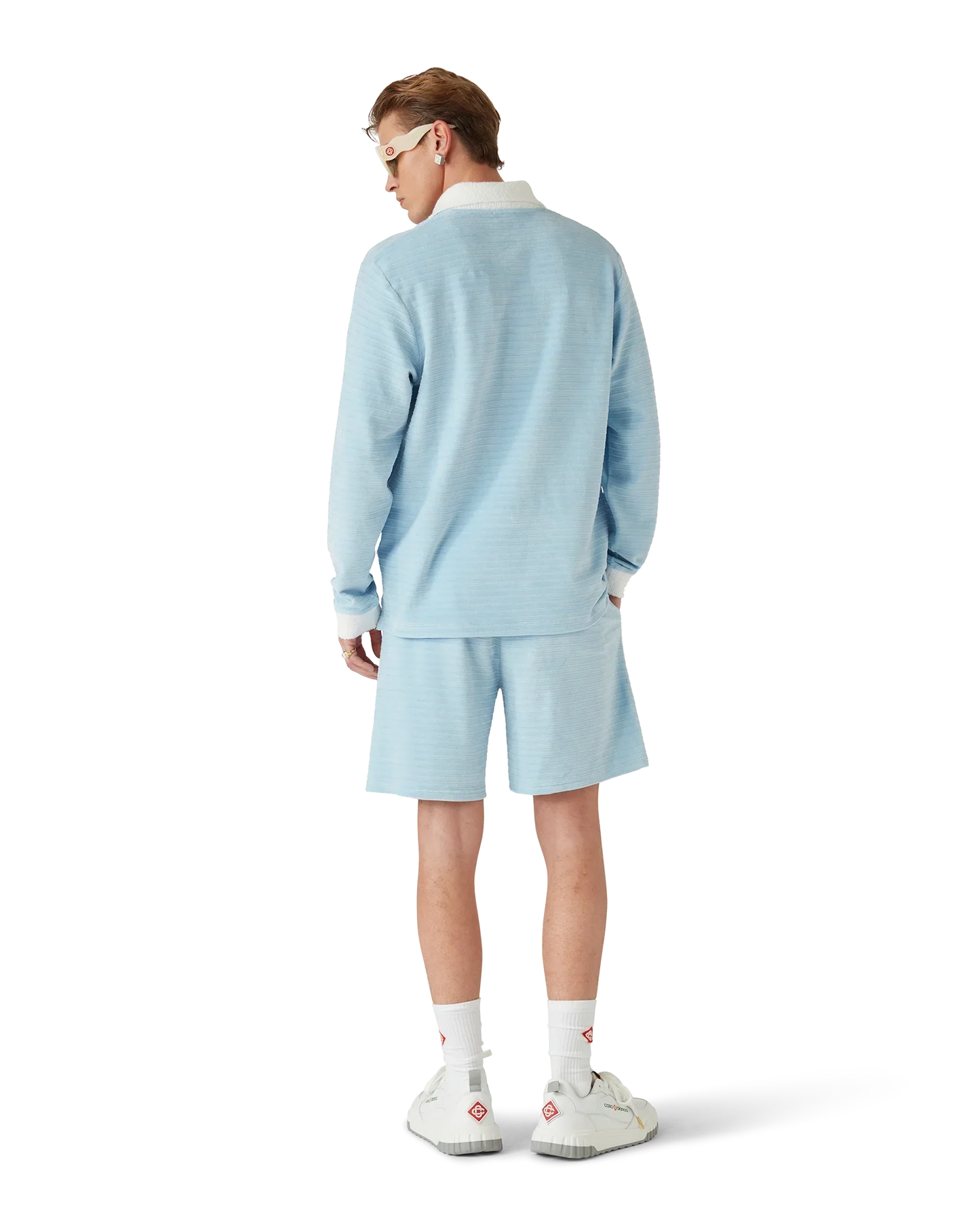 Shorts rayés en velours