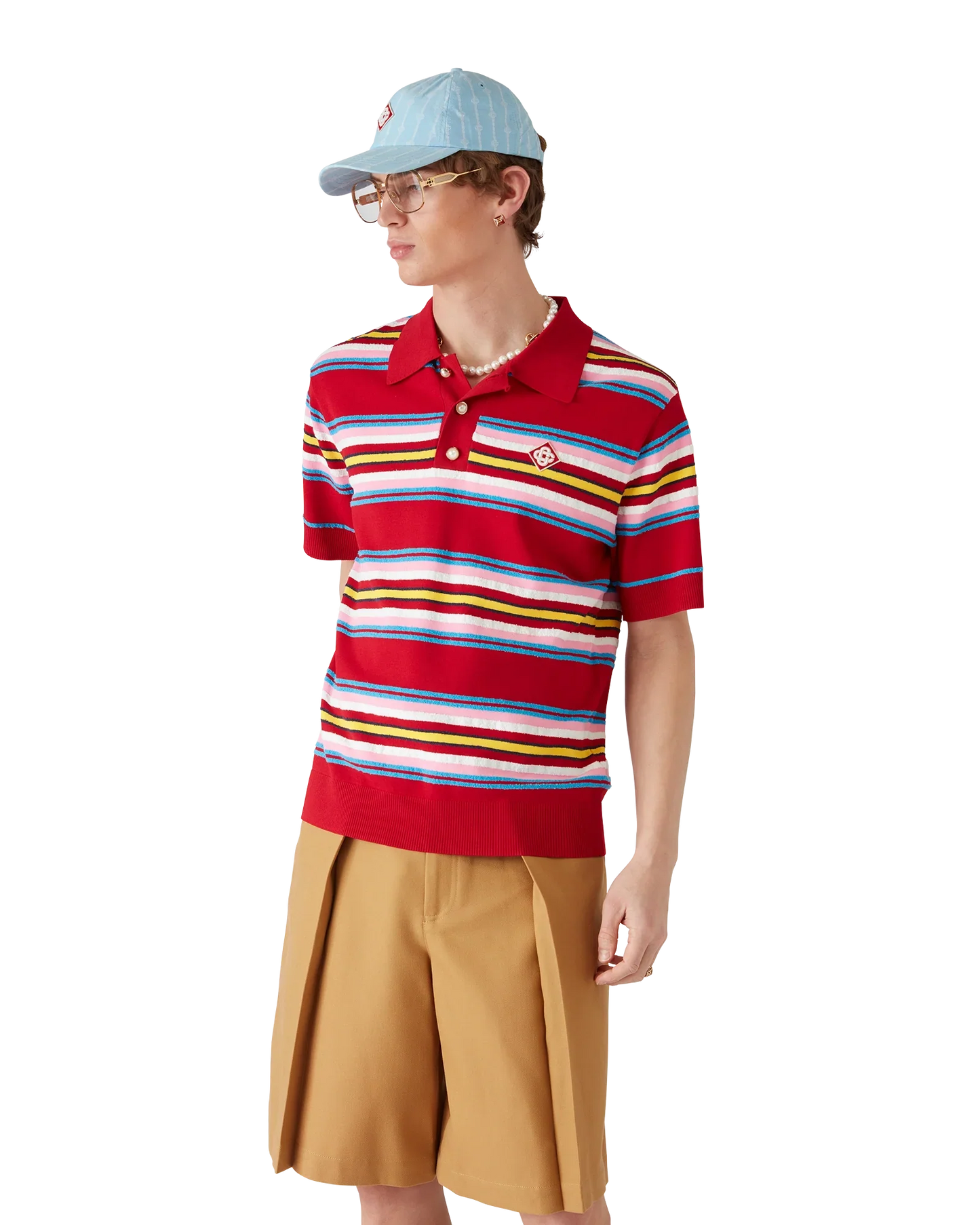 Polo rayé surdimensionné