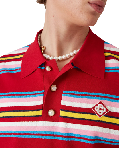 Polo rayé surdimensionné