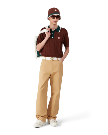 Polo surdimensionné en maille torsadée
