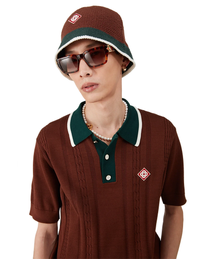Polo surdimensionné en maille torsadée