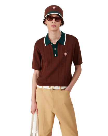 Polo surdimensionné en maille torsadée