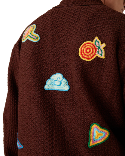 Chemise à manches longues en crochet à motif