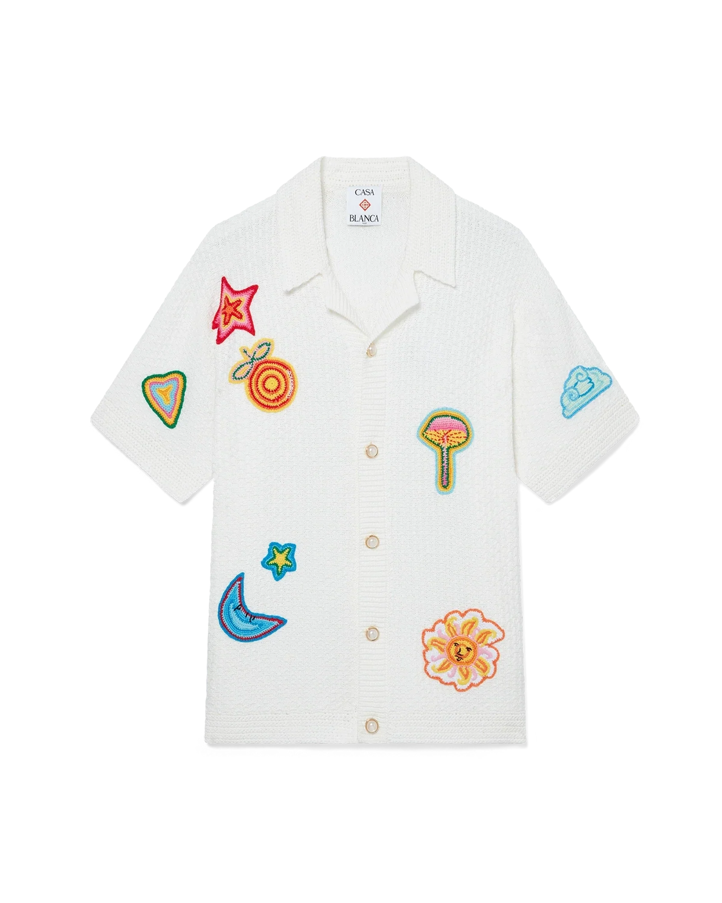 Chemise courte en crochet à motifs