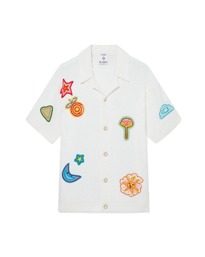 Chemise courte en crochet à motifs