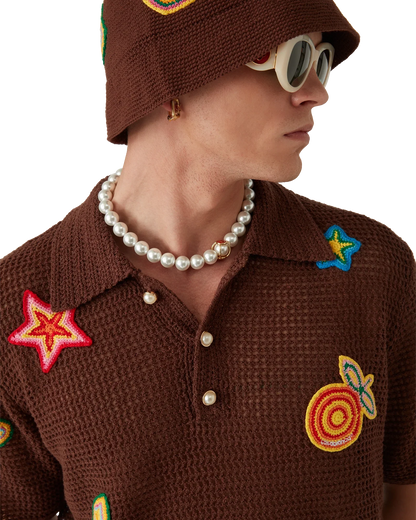 Polo au crochet à motif
