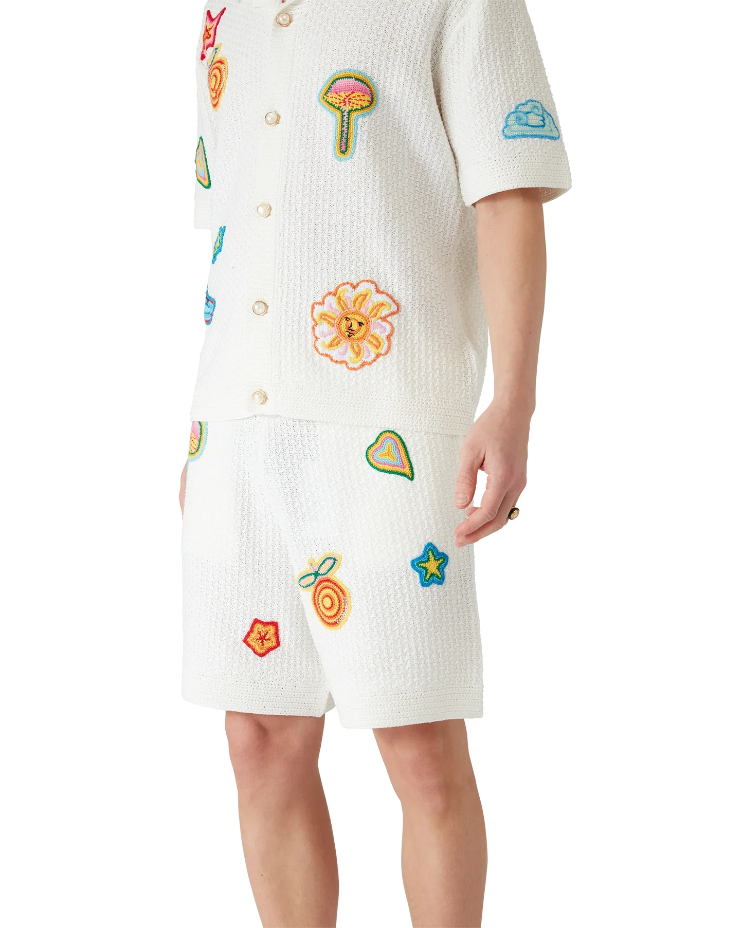 Shorts au crochet à motifs