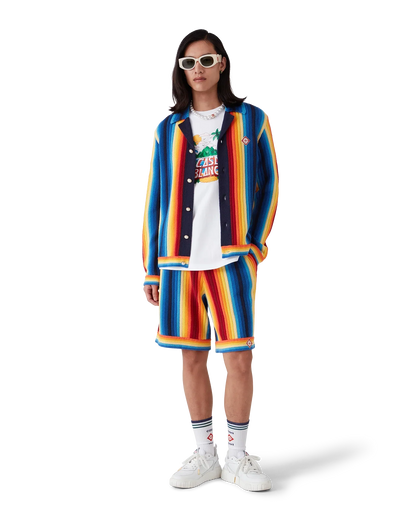 Shorts en tissu éponge rayé dégradé