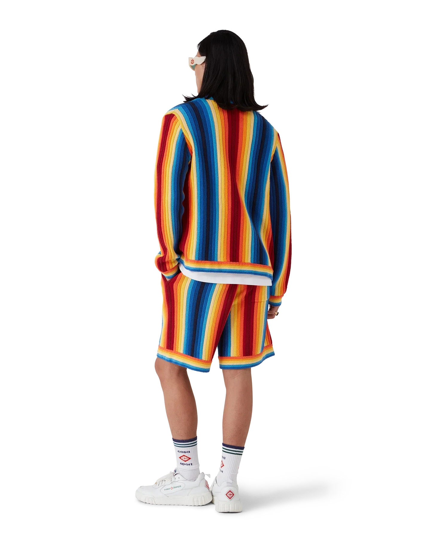 Shorts en tissu éponge rayé dégradé